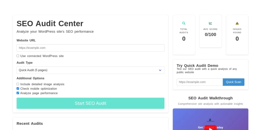 Artikolo's SEO Audit page